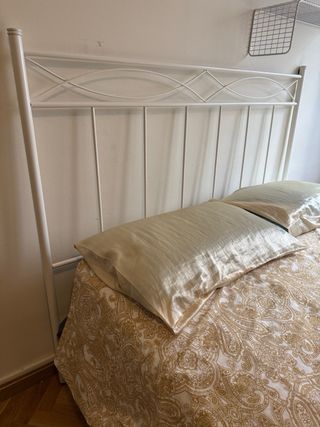 Cabecero cama 135 metal blanco