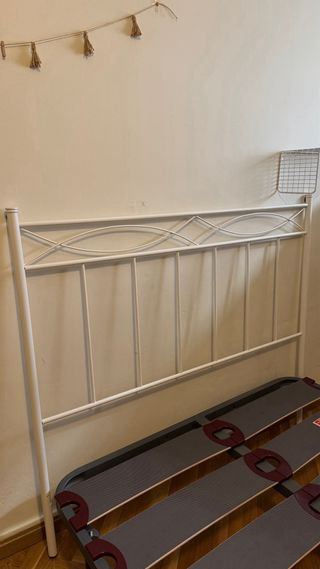 Cabecero cama 135 metal blanco