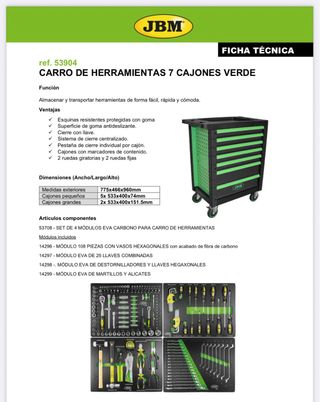 JBM Carro herramientas