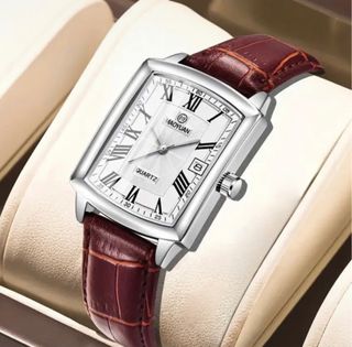 Reloj MAOYUAN Cuarzo Correa Marrón y Plata