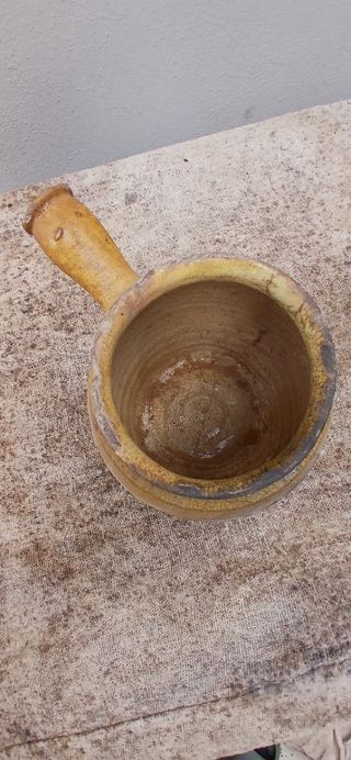 Pentolino in terracotta smaltato francese