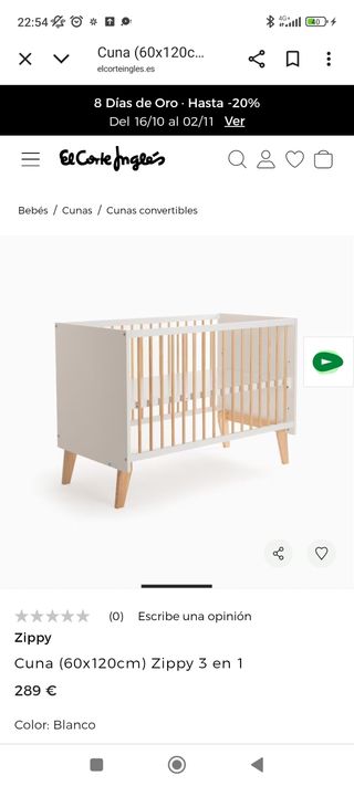 Cuna convertible Zippy 60x120cm