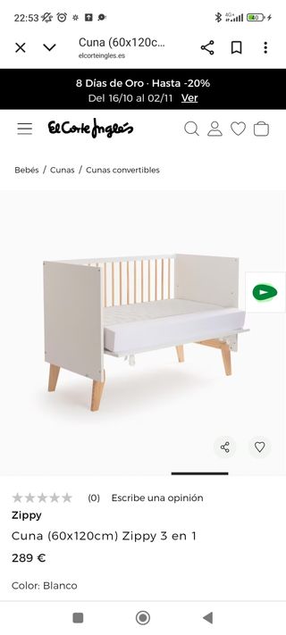 Cuna convertible Zippy 60x120cm