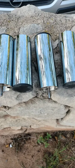 4 Patas Somier/Sofá Redondas Cromadas