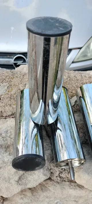 4 Patas Somier/Sofá Redondas Cromadas