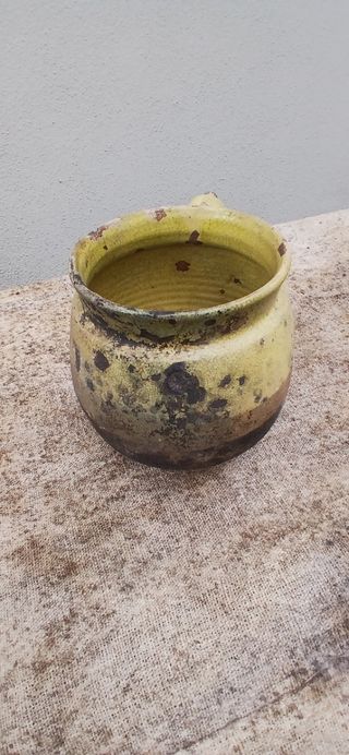 Vecchio pentolino smaltato francese