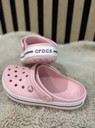 Zuecos Crocs Crocband Rosa y Blanco
