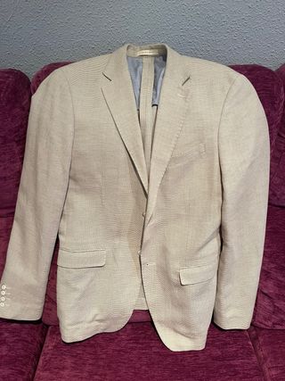 Americana Zara Lino Beige Hombre