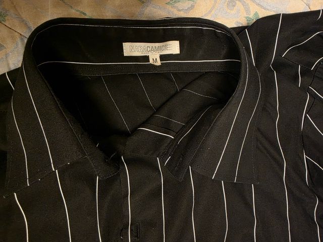 Camicia Nara Camicie nera gessata taglia M