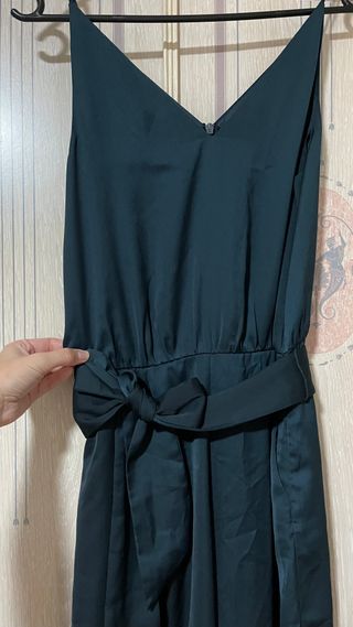 Mono midi satinado H&M verde o turquesa