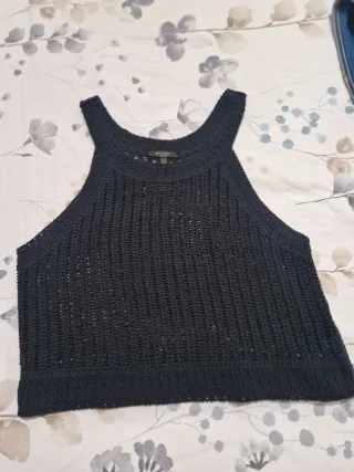 Top Massimo Dutti Negro Hilo