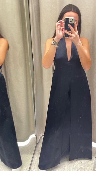 Vestido largo Azul satinado de zara