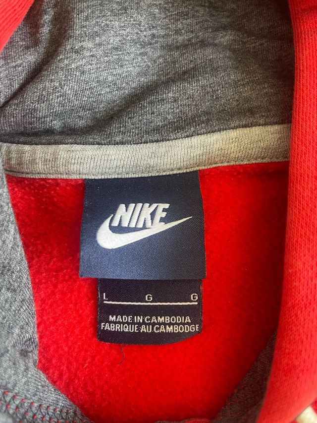 Sudadera Nike Roja y Gris