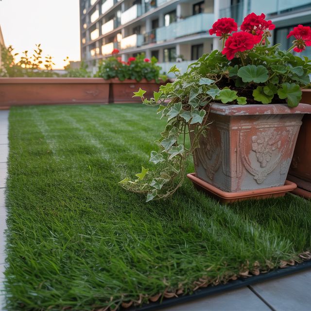 Césped artificial reutilizado