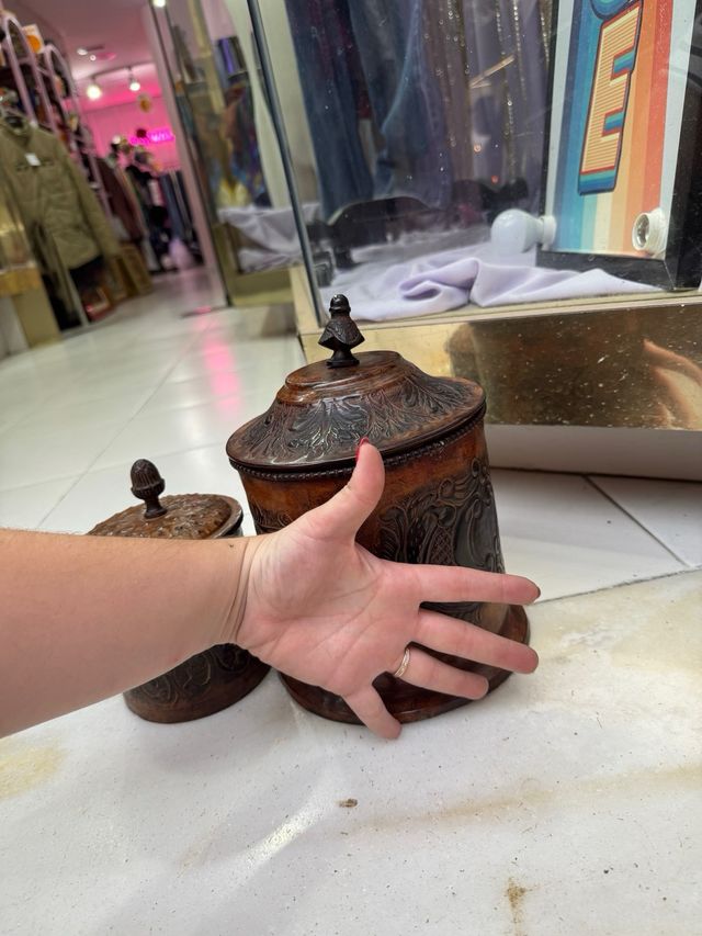 Set di 2 contenitori decorativi in metallo