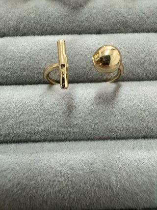 Anel Aberto Dourado Ajustável