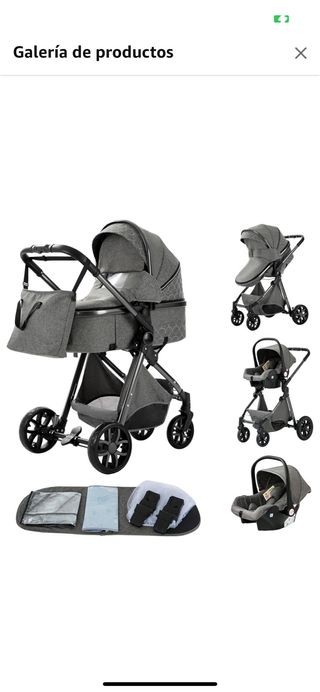 Carro de bebé 3 en 1 gris