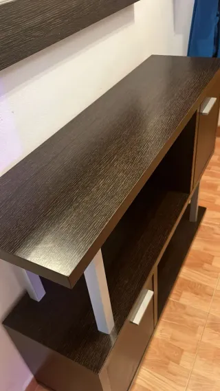 Mueble recibidor wengue con espejo