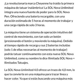 Máquina Cheyenne SOL Nova Unlimited 4.0 inalambric
