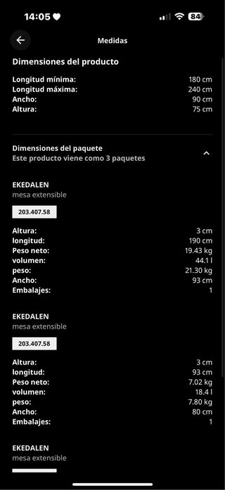 Mesa extensible IKEA EKEDALEN + 6 sillas