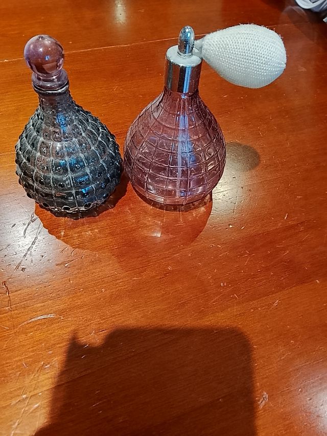 2 Tarros de Perfume Vintage Cristal