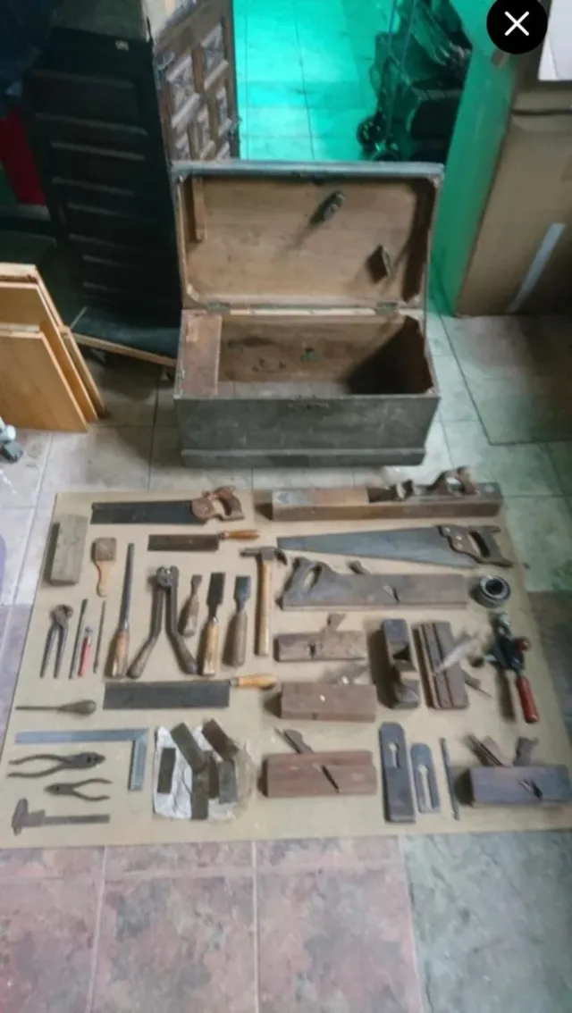 Antigua caja de herramientas carpintero años 50/60