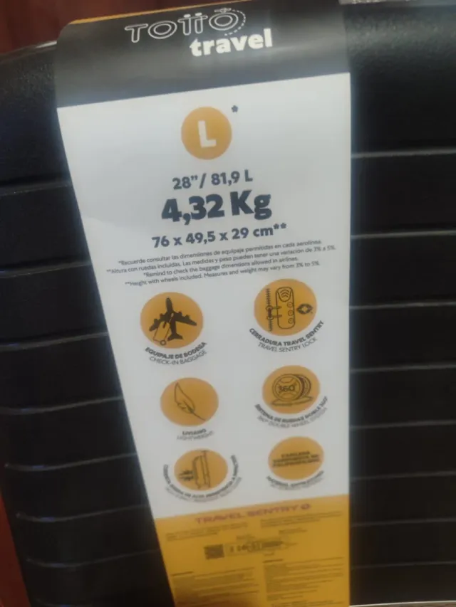 Maleta Totto Travel Negra L 4.32 Kg