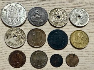 Lote 12 Monedas Españolas 1870-1949