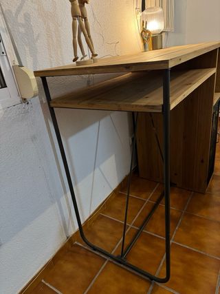 Mesa alta comedor hierro y madera