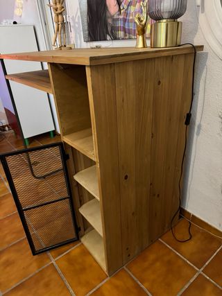 Mesa alta comedor hierro y madera