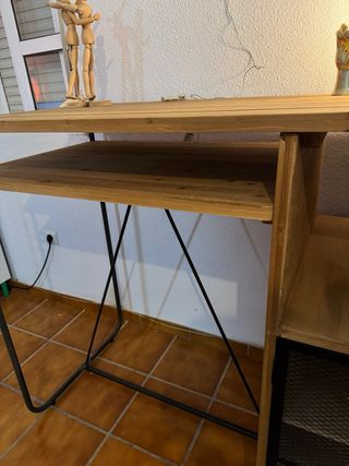 Mesa alta comedor hierro y madera