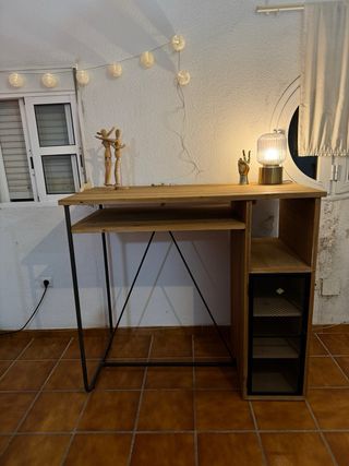 Mesa alta comedor hierro y madera
