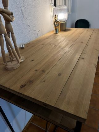 Mesa alta comedor hierro y madera