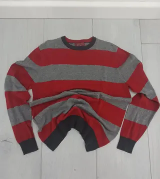 Jersey Springfield Rayas Gris y Rojo Talla M