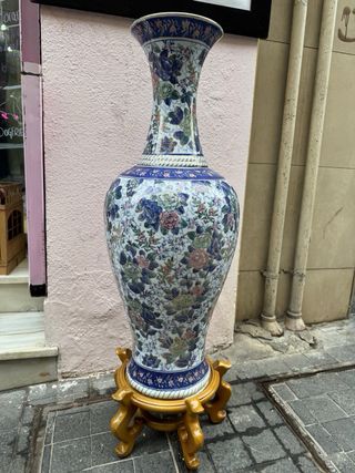 Jarrón chino porcelana siglo XX