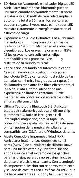 Auriculares Inalambricos Deportivos. PRECINTADOS