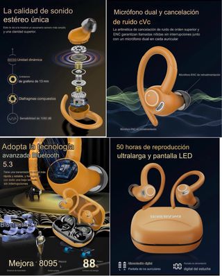 Auriculares Inalambricos Deportivos. PRECINTADOS