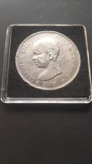 Moneda Plata Alfonso XIII 1888