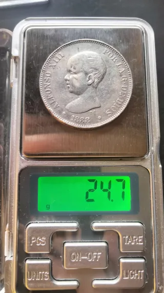Moneda Plata Alfonso XIII 1888
