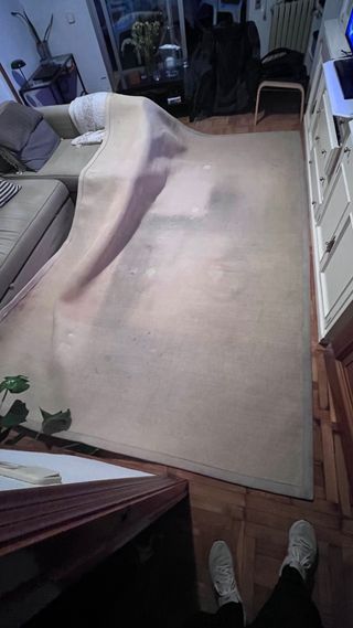 Grande tappeto in sisal a nodi spessi color ecrù