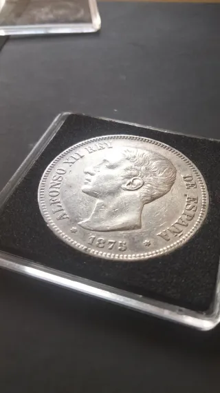 Moneda 1875 Plata Alfonso XII