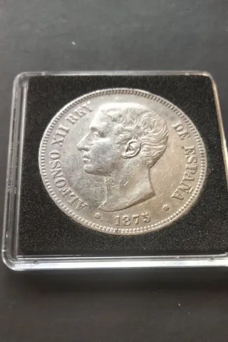 Moneda 1875 Plata Alfonso XII