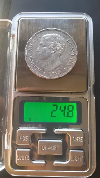 Moneda 1875 Plata Alfonso XII