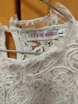 Blusa LILY ROSE MADRID encaje blanco Talla L