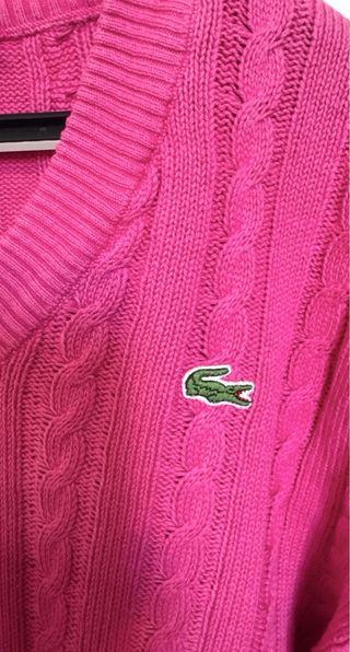 LACOSTE JERSEY VINTAGE ABRIGO HOMBRE MUJER ROSA L