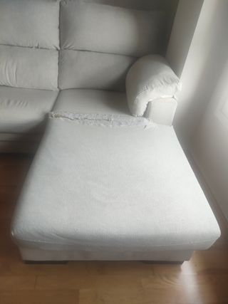 Sofá Chaise Longe beige tela