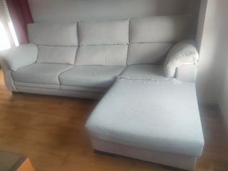 Sofá Chaise Longe beige tela