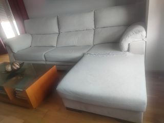 Sofá Chaise Longe beige tela