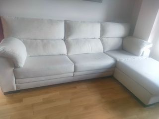 Sofá Chaise Longe beige tela