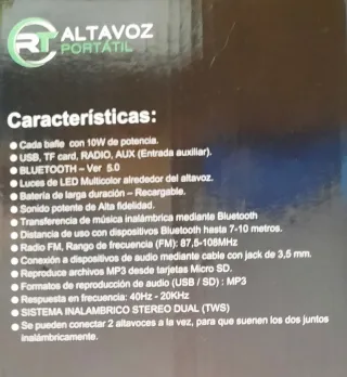 Altavoz Portátil RT 7073 LED